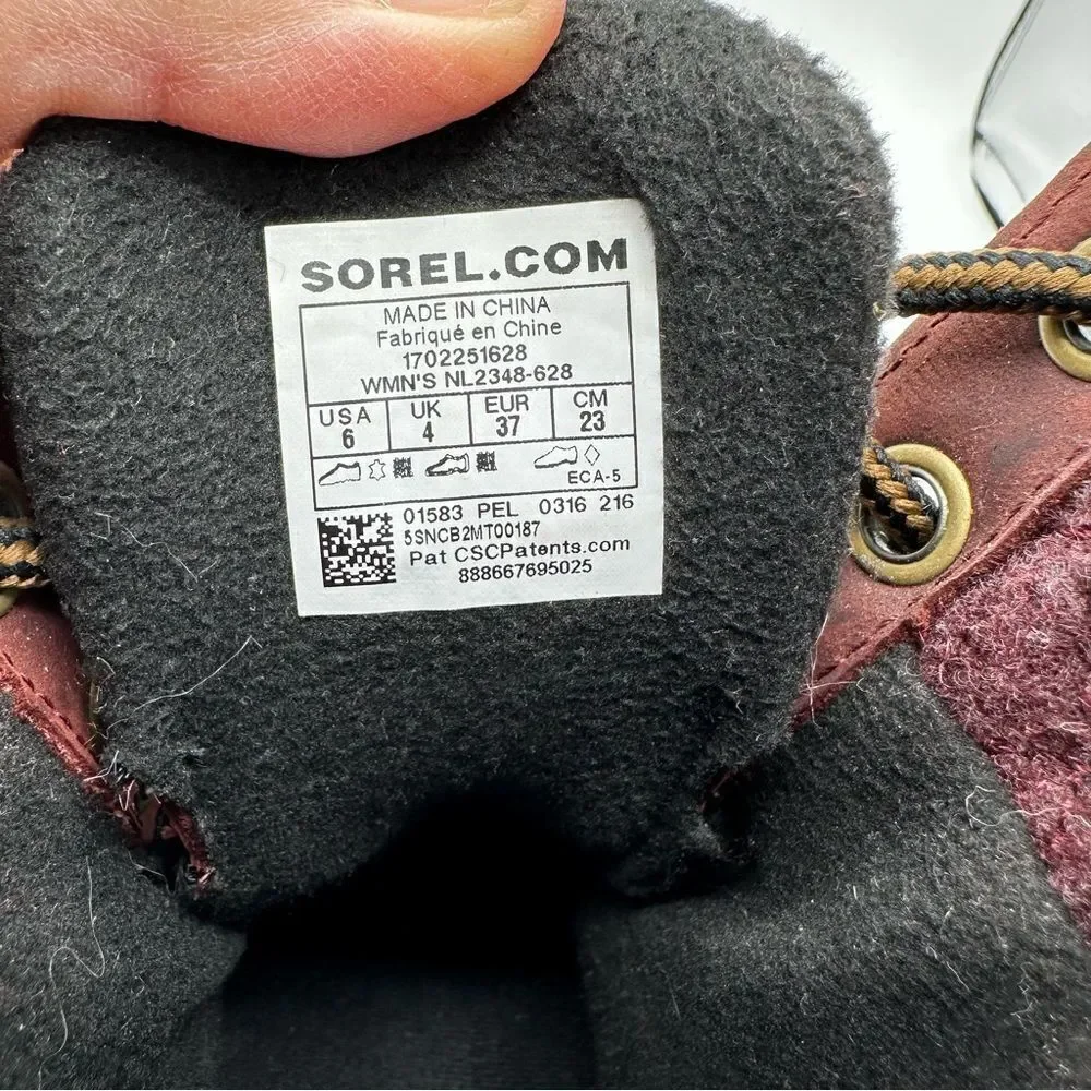 Sorel‎ Slimpack II Waterproof Redwood Snow Boots Sz 6